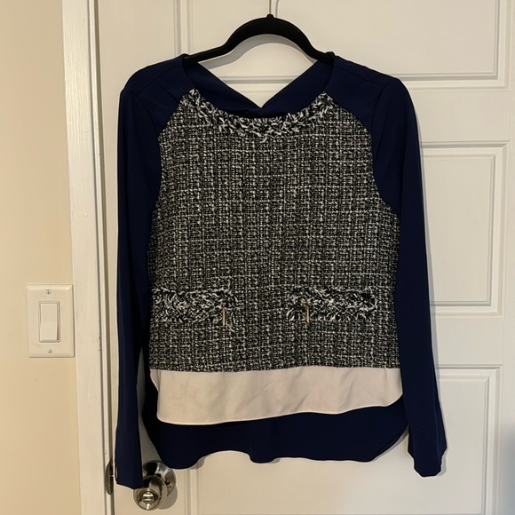 Tweed detail blouse - Picture 1 of 2